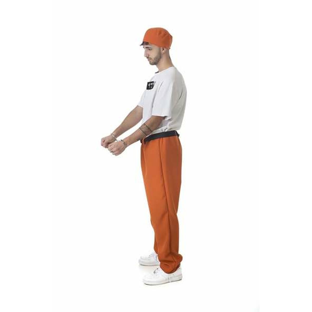 Kostume til voksne Orange Fange mand L